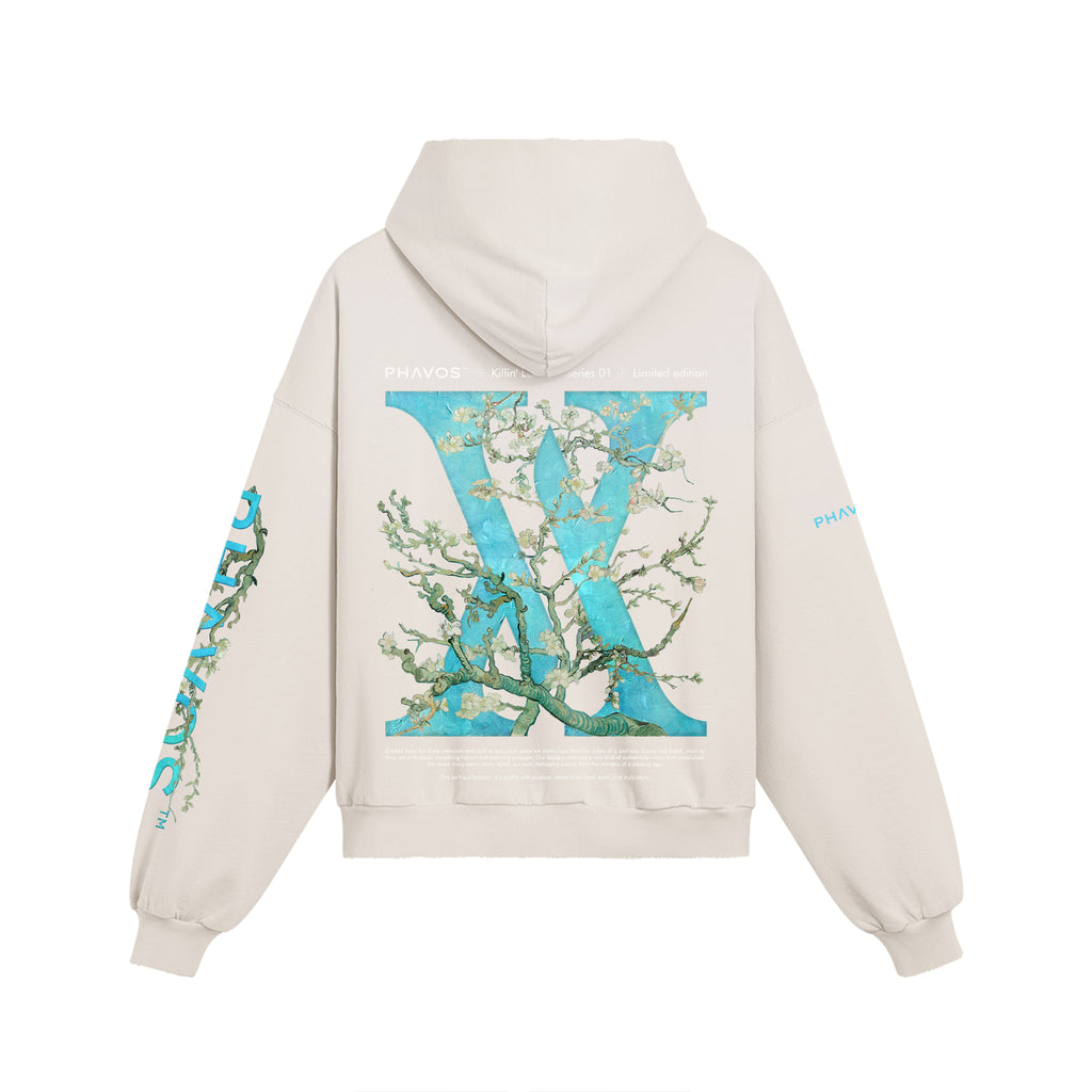 PHAVOS™ Almond Bloom hoodie — back view