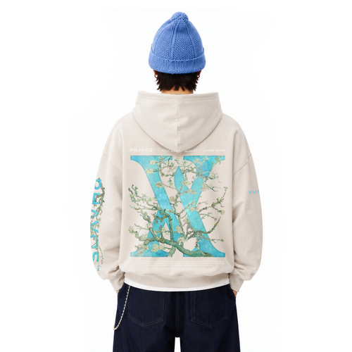 PHAVOS™ -Almond Bloom- Distressed Hoodie