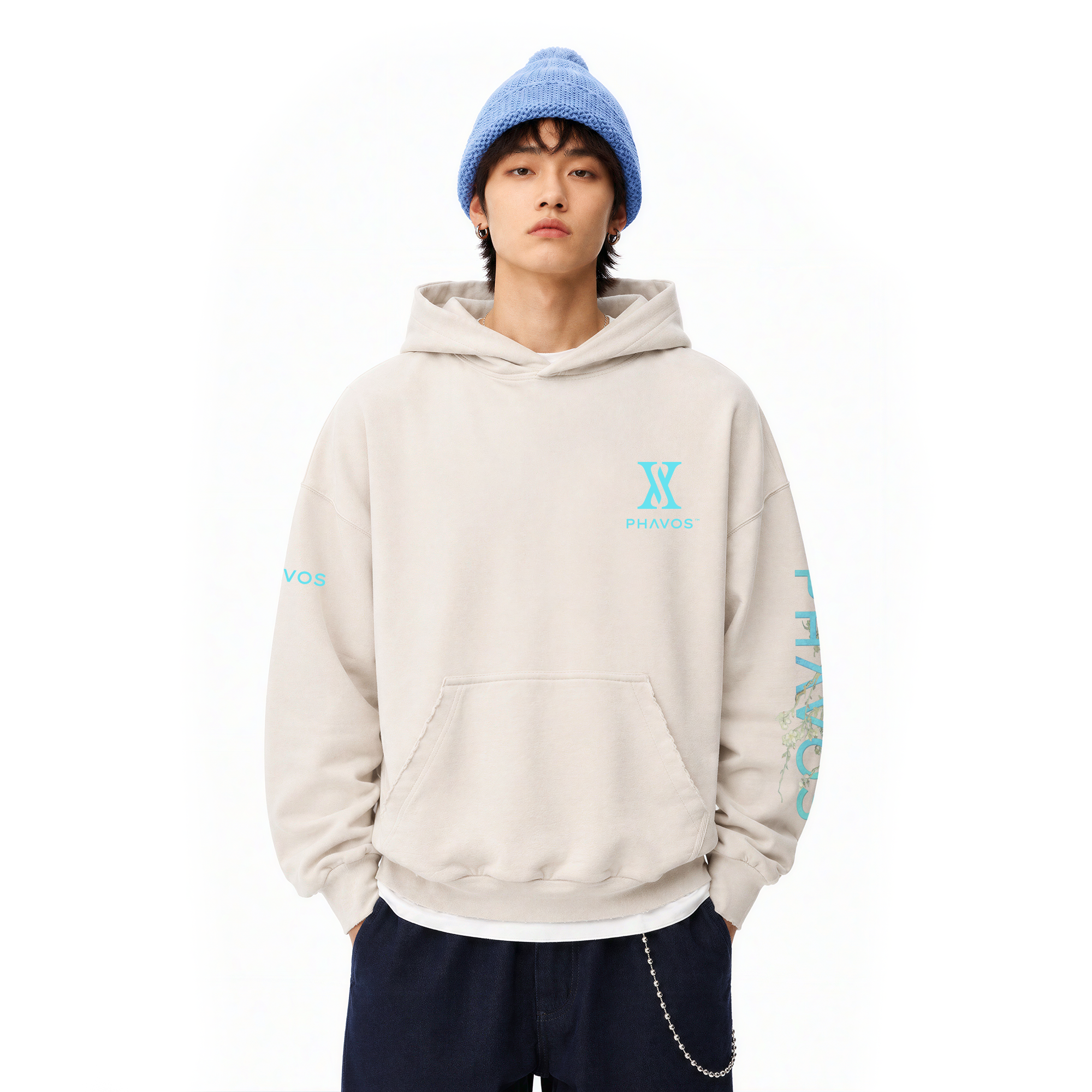 PHAVOS™ -Almond Bloom- Distressed Hoodie
