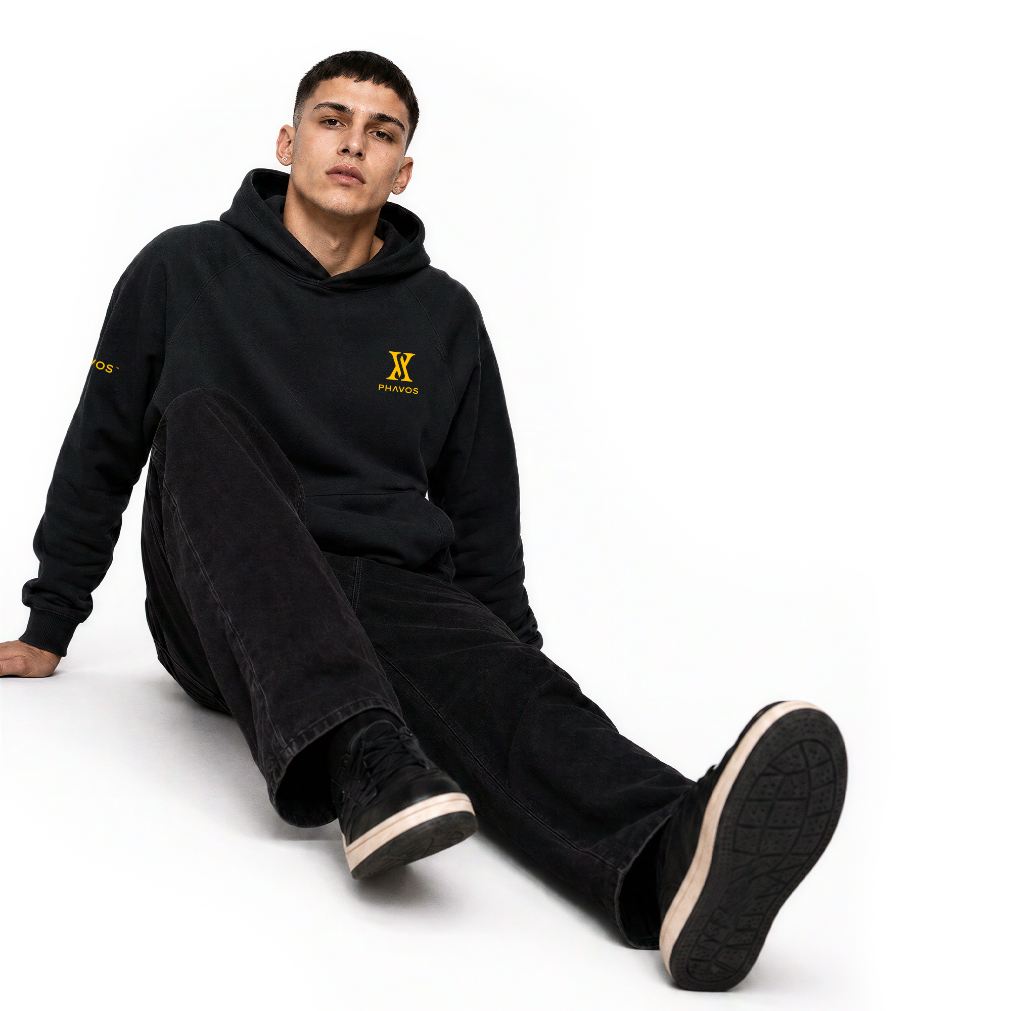 PHAVOS™ Golden Echo Black and Velvet Hoodie