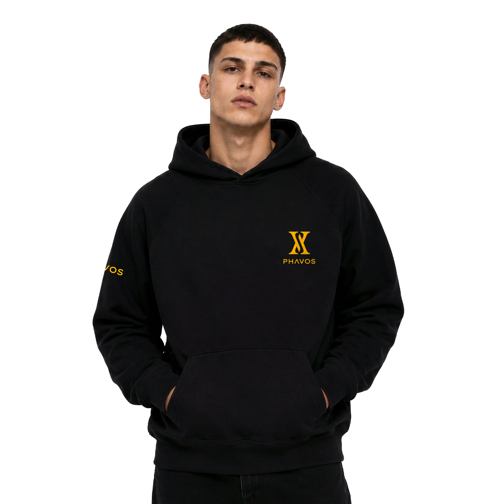 PHAVOS™ Golden Echo Black and Velvet Hoodie