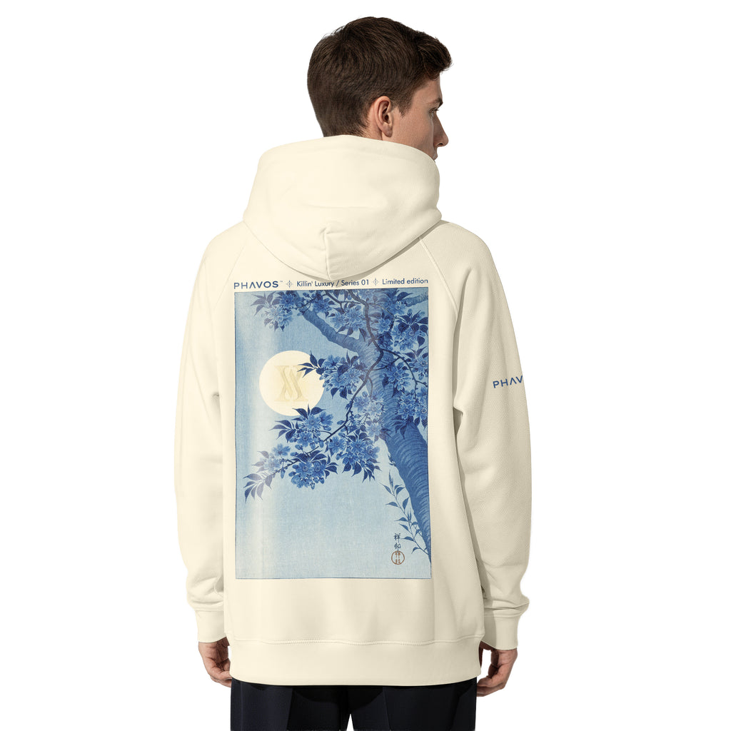 Sudadera con capucha PHAVOS x Ohara Koson "Night Blossom" Apricot