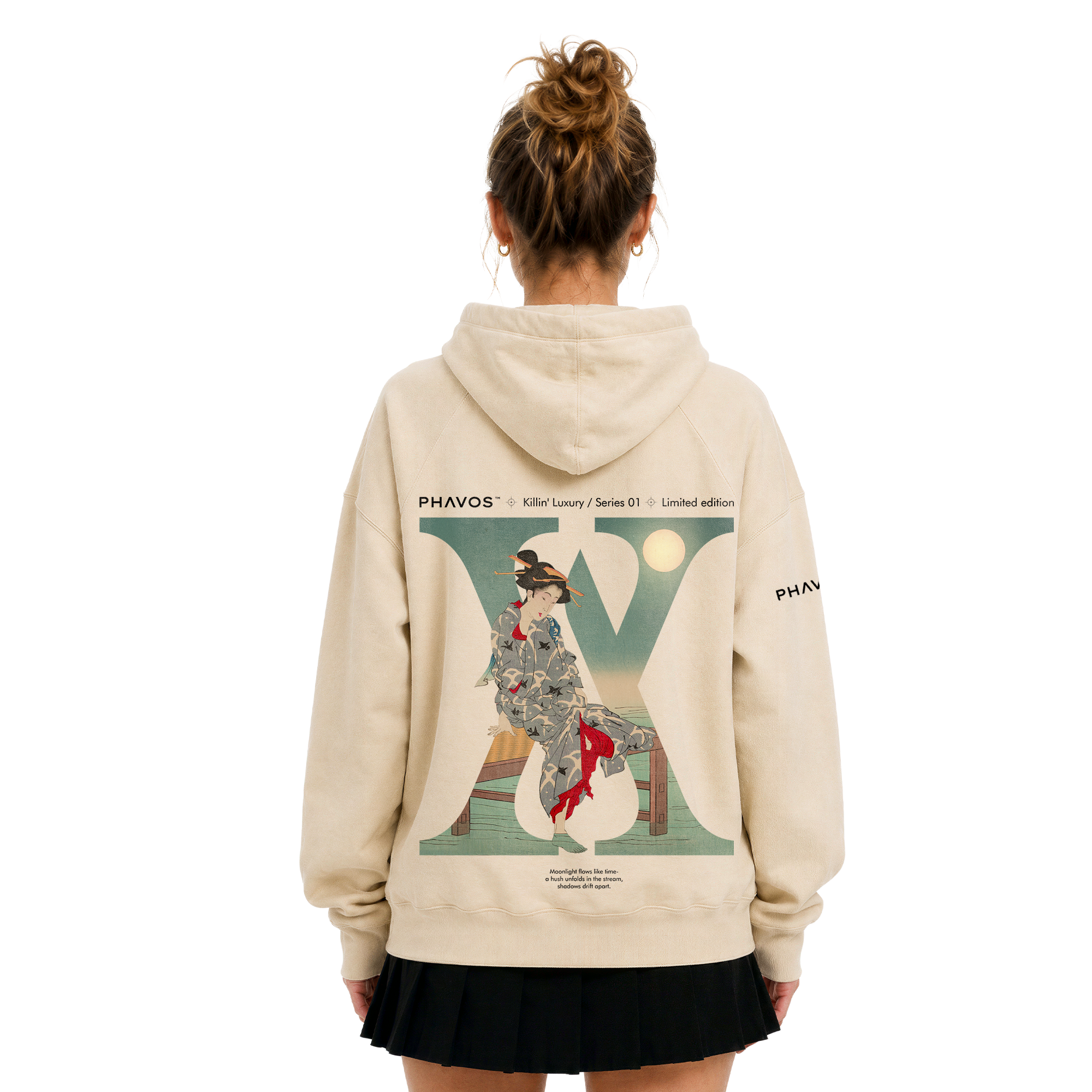 PHAVOS™ -Shijō Nōryō- Ukiyo-e Moonlit Hoodie