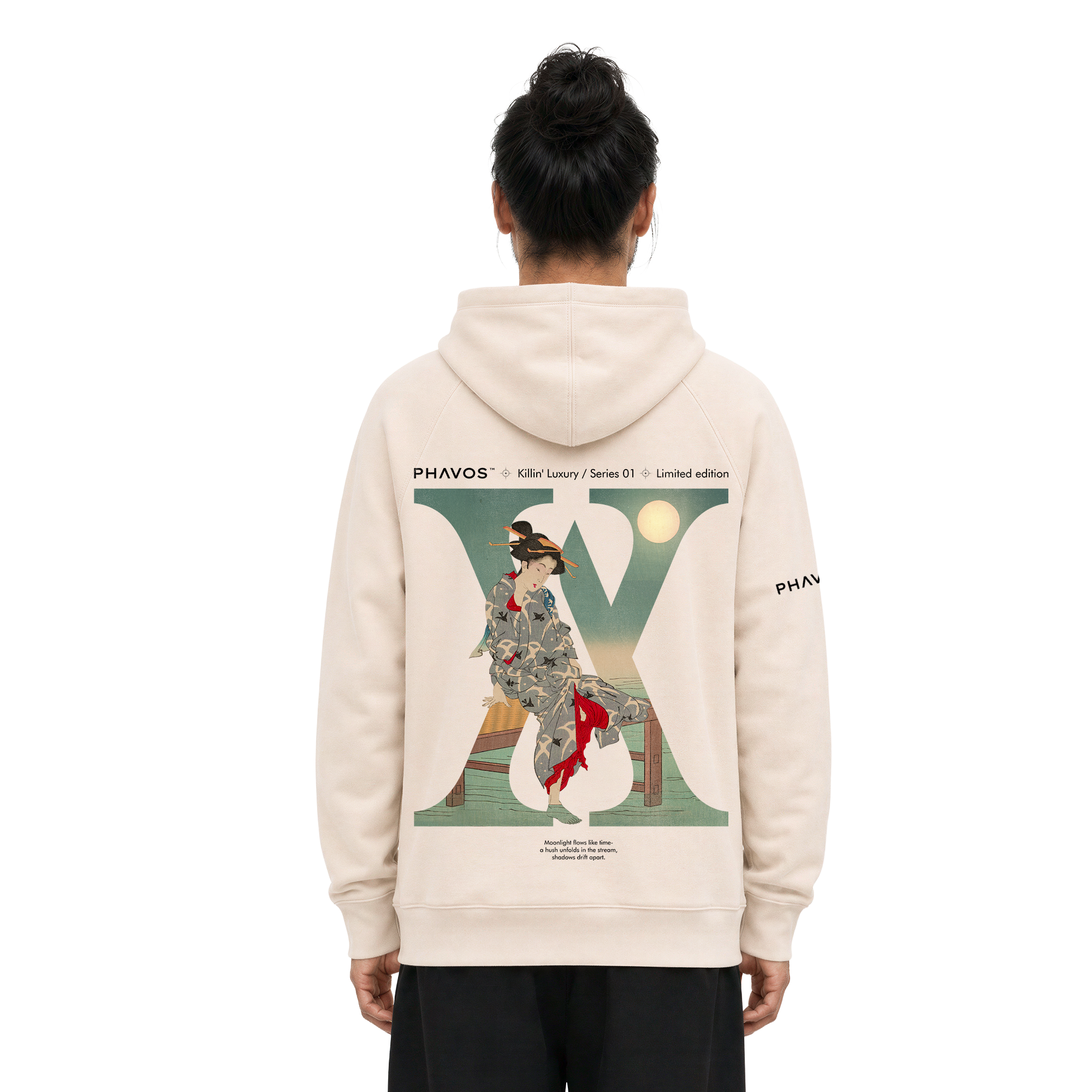 PHAVOS™ -Shijō Nōryō- Ukiyo-e Moonlit Hoodie