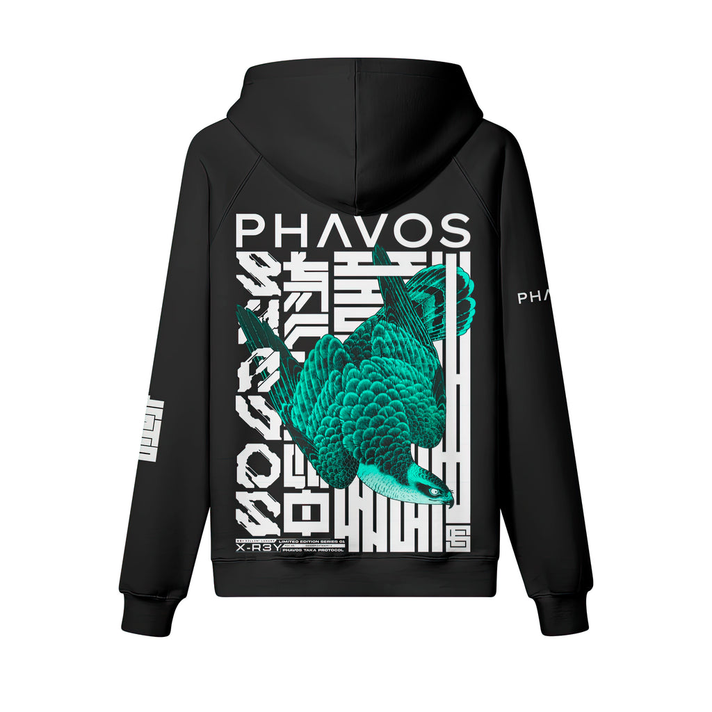 Sudadera con capucha PHAVOS «Taka Protocol» Cyberpunk Ukiyo-e Skate