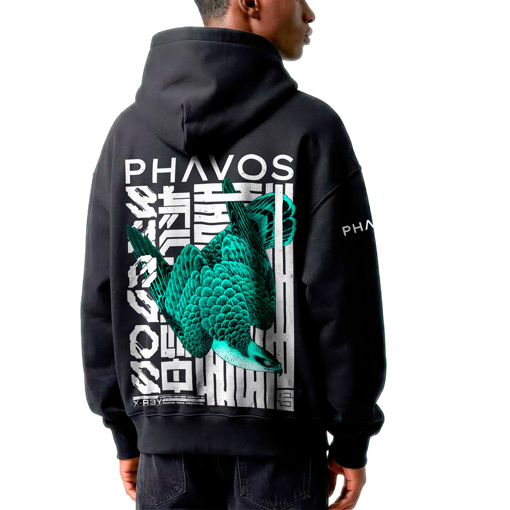 Sudadera con capucha PHAVOS «Taka Protocol» Cyberpunk Ukiyo-e Skate